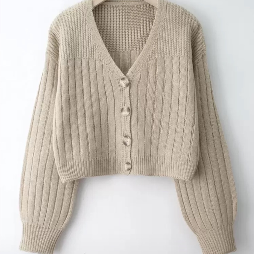 2 For $16 Tan Cropped Cardigan
